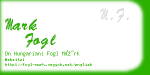 mark fogl business card